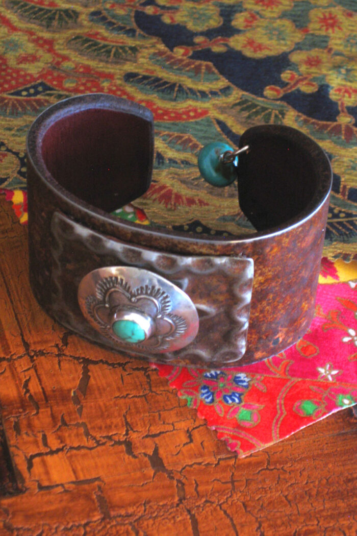 Turquoise Sterling Button Cuff A